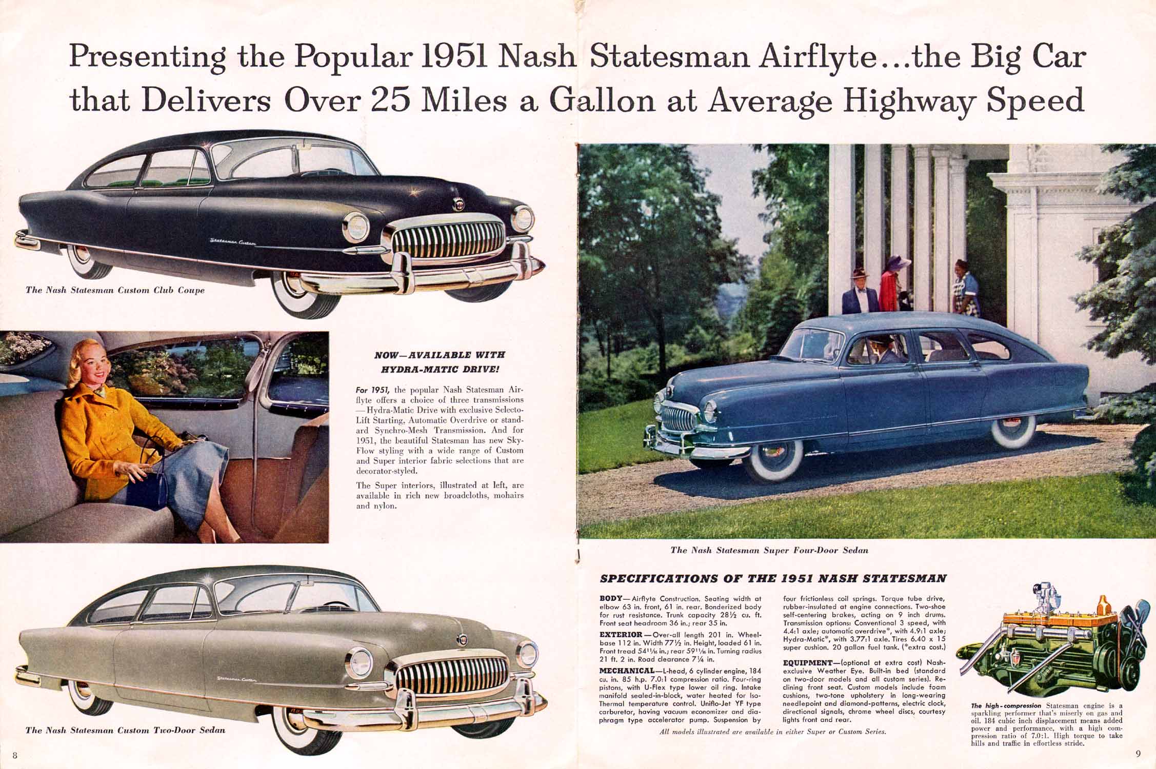 1951 Nash Prestige Brochure Page 8